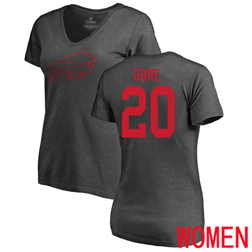 NFL Women Buffalo Bills #20 Frank Gore Ash One Color T Shirt